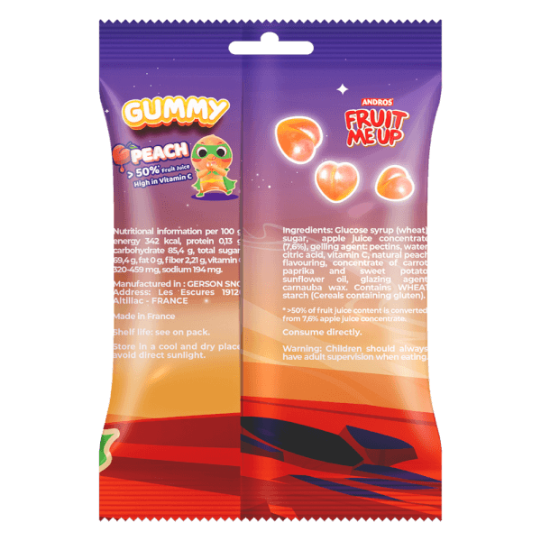 FRUIT ME UP KẸO DẺO VỊ ĐÀO TÚI 80G