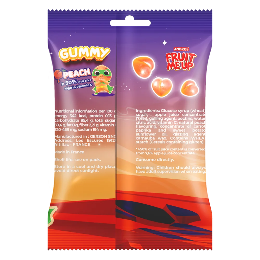 FRUIT ME UP KẸO DẺO VỊ ĐÀO TÚI 80G