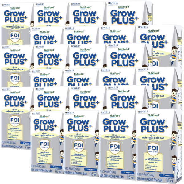 Thực phẩm bổ sung sữa dinh dưỡng pha sẵn GrowPLUS+ (Bạc), 4x110ml (trên 1 tuổi) - Thùng