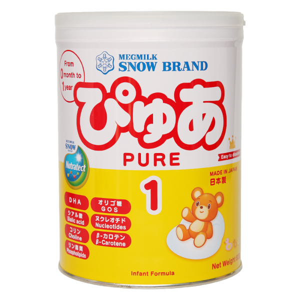 Sản phẩm dinh dưỡng công thức Megmilk Snow Brand Pure 1 (Dành cho trẻ từ 0 - 12 tháng tuổi) 820g