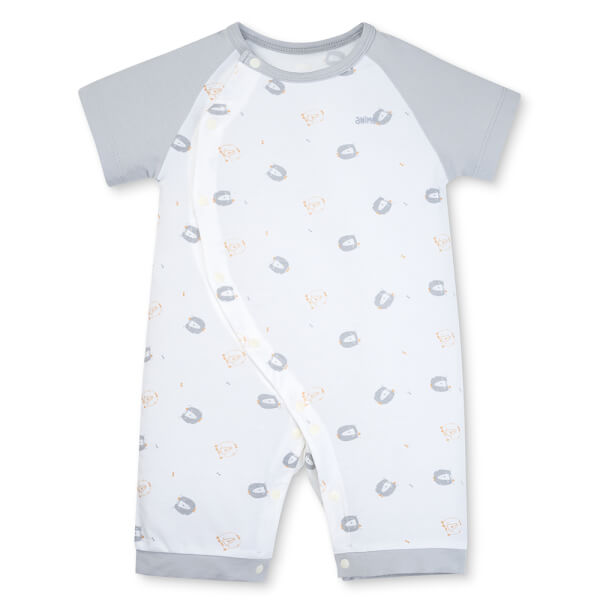 Set 2 Bodysuit kháng khuẩn Modal đùi Animo BMC0925011 (0-12M, Xám-trắng, TT06)
