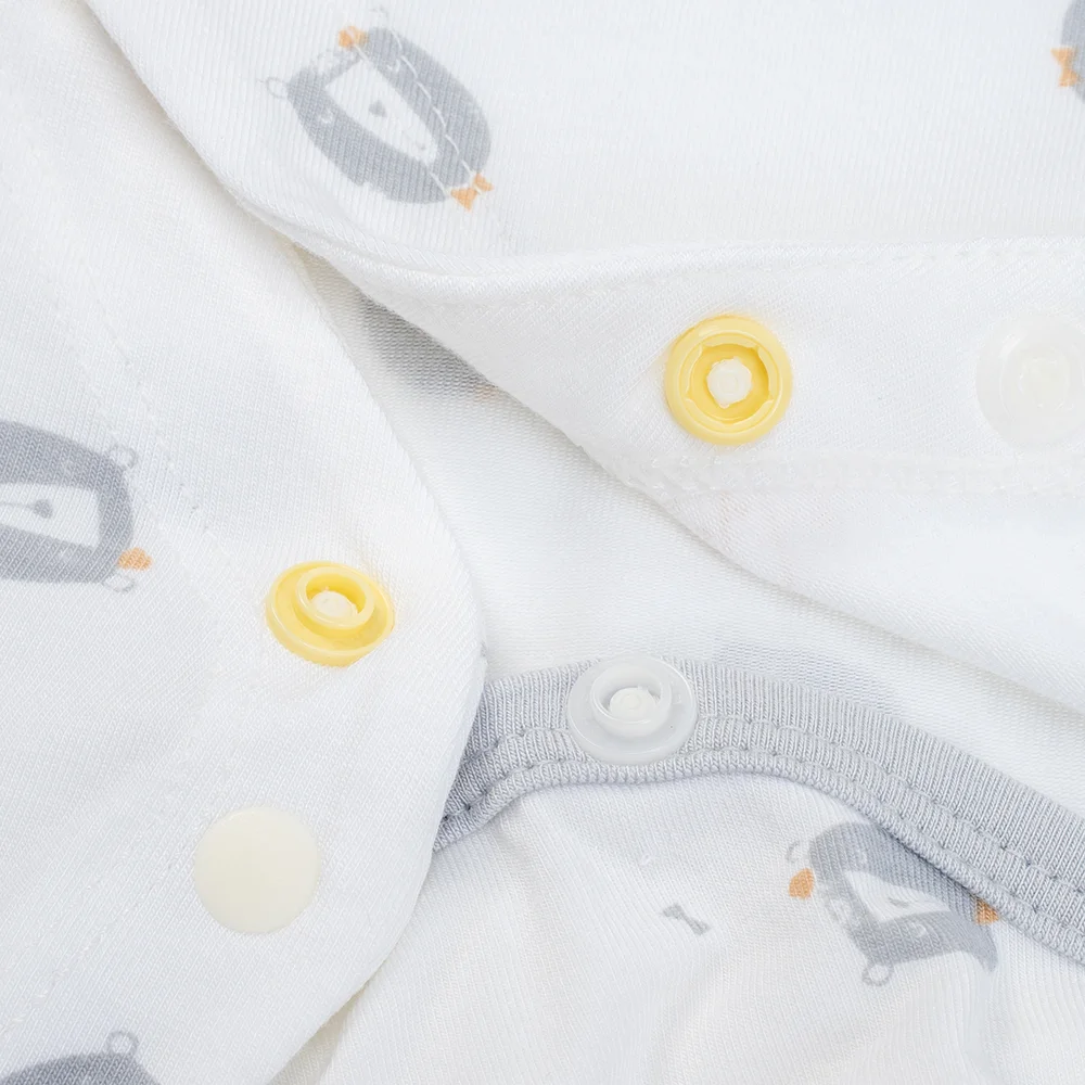 Set 2 Bodysuit kháng khuẩn Modal đùi Animo BMC0925011 (0-12M, Xám-trắng, TT06)