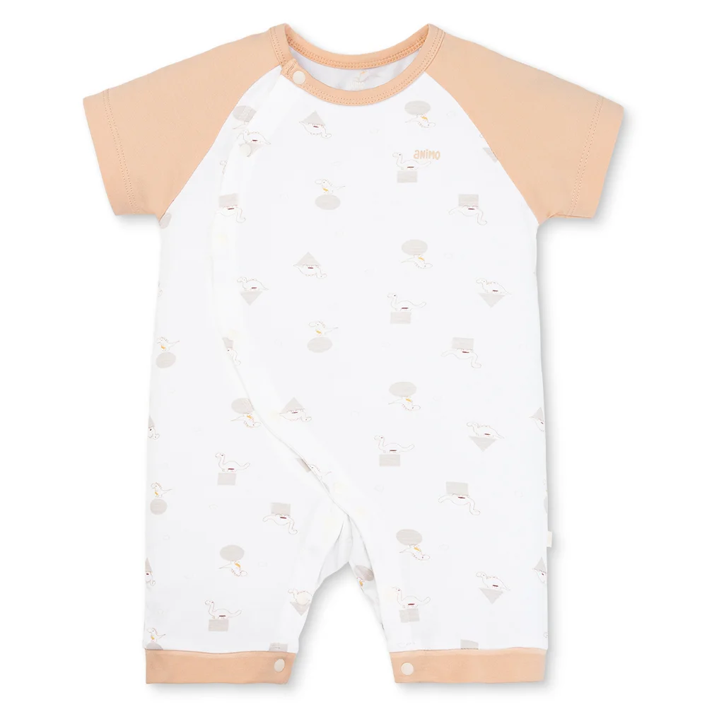 Set 2 Bodysuit kháng khuẩn Modal đùi Animo BMC0925009 (0-12M, Be-trắng, NN06)