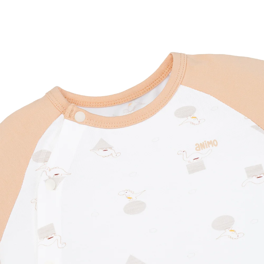 Set 2 Bodysuit kháng khuẩn Modal đùi Animo BMC0925009 (0-12M, Be-trắng, NN06)