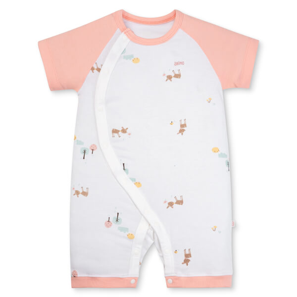 Set 2 Bodysuit kháng khuẩn Modal đùi Animo VD0825019 (0-12M, Hồng-trắng, NN05)