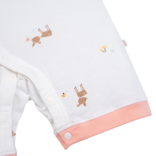 Set 2 Bodysuit kháng khuẩn Modal đùi Animo VD0825019 (0-12M, Hồng-trắng, NN05)