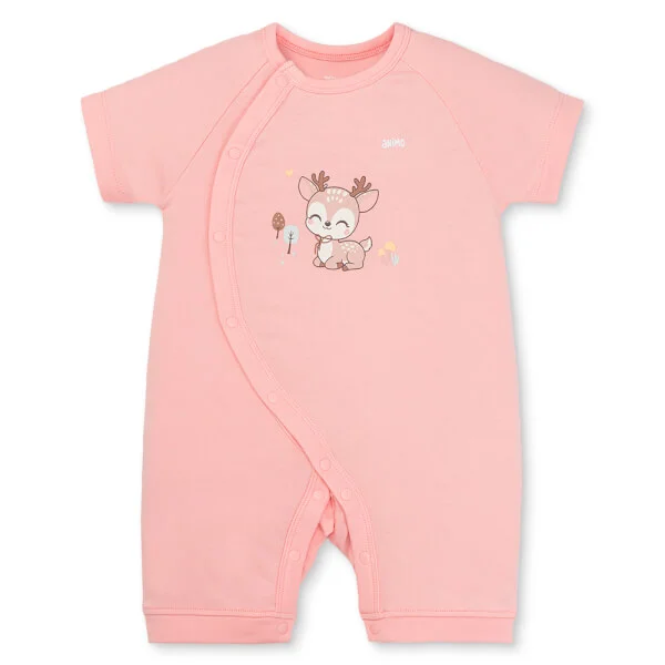 Set 2 Bodysuit kháng khuẩn Modal đùi Animo VD0825016 (0-12M, Hồng-trắng, NN05)