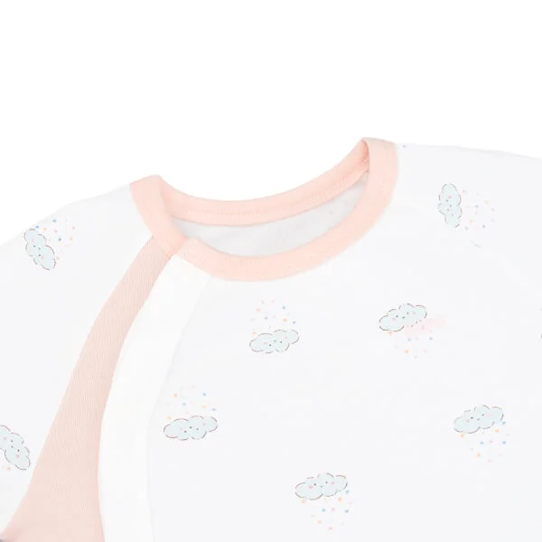 Set 2 Bodysuit kháng khuẩn Modal đùi Animo VD0825016 (0-12M, Hồng-trắng, NN05)