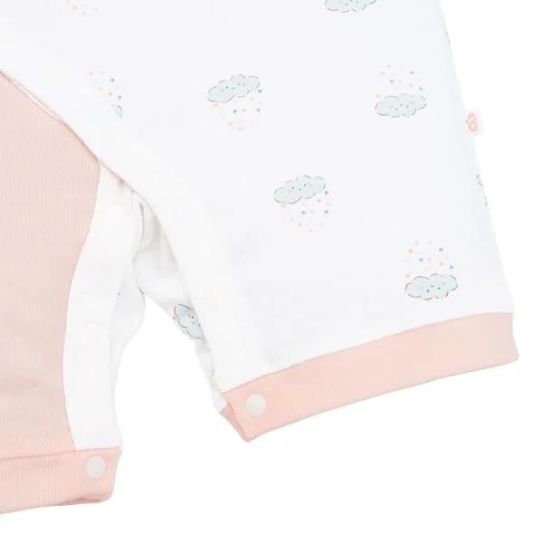 Set 2 Bodysuit kháng khuẩn Modal đùi Animo VD0825016 (0-12M, Hồng-trắng, NN05)