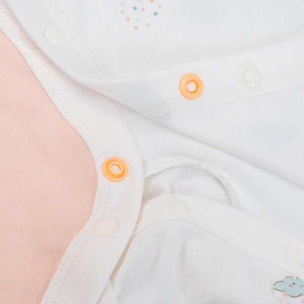 Set 2 Bodysuit kháng khuẩn Modal đùi Animo VD0825016 (0-12M, Hồng-trắng, NN05)