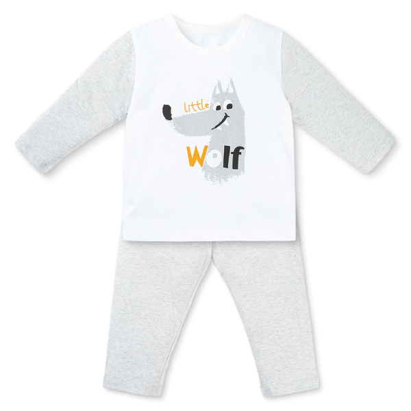 Bộ bé trai dài Animo Easy HN1025036 (1-4Y,Trắng-xám)