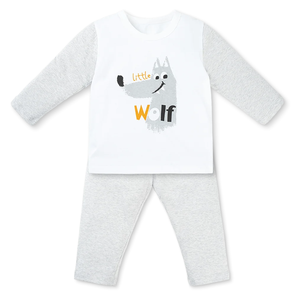 Bộ bé trai dài Animo Easy HN1025036 (1-4Y,Trắng-xám)