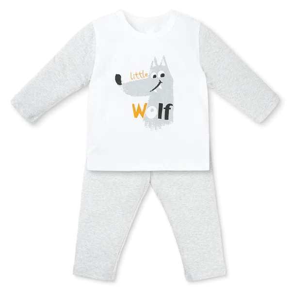 Bộ bé trai dài Animo Easy HN1025036 (1-4Y,Trắng-xám)