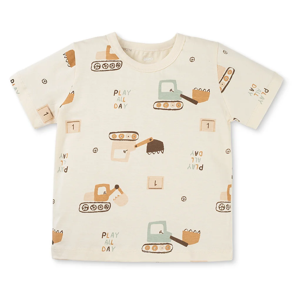 Bộ bé trai ngắn Animo Easy HN1025006 (1-4Y,Kem-lá, NN04)