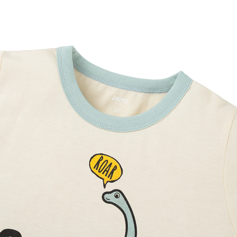 Bộ bé trai ngắn Animo Easy HN1025002 (1-4Y,Kem-lá, NN02)