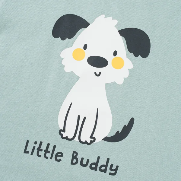 Bộ bé trai ngắn Animo Easy HN1025001 (1-4Y,Lá-xám, DD02)