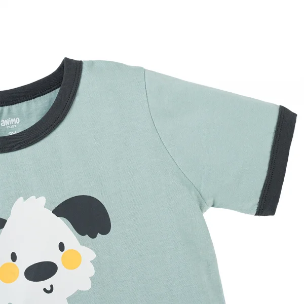 Bộ bé trai ngắn Animo Easy HN1025001 (1-4Y,Lá-xám, DD02)