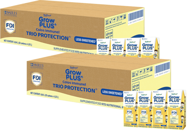 Combo 2 thùng Thực phẩm bổ sung sữa dinh dưỡng pha sẵn GrowPLUS+ Colos Immunel, 4x180ml (trên 1 tuổi) - Thùng