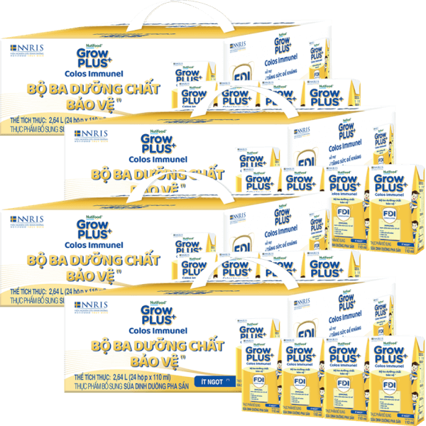 Combo 4 thùng Thực phẩm bổ sung sữa dinh dưỡng pha sẵn GrowPLUS  Colos Immunel, 4x110ml (trên 1 tuổi) - Thùng