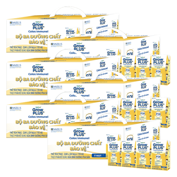 Combo 6 thùng Thực phẩm bổ sung sữa dinh dưỡng pha sẵn GrowPLUS+ Colos Immunel, 4x110ml (trên 1 tuổi) - Thùng