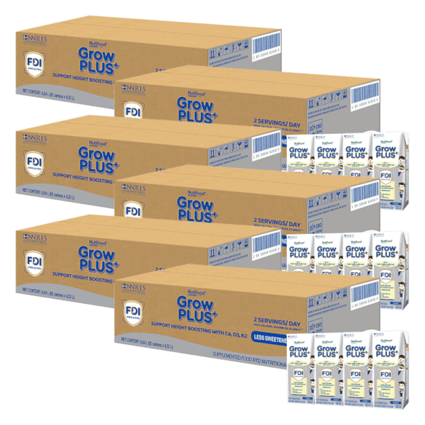 Combo 6 thùng Thực phẩm bổ sung sữa dinh dưỡng pha sẵn GrowPLUS+ (Bạc), 4x180ml (trên 1 tuổi) - Thùng