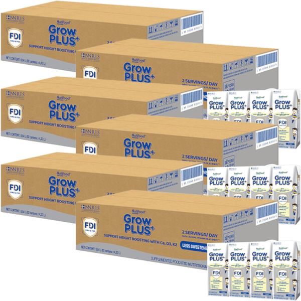 Combo 6 thùng Thực phẩm bổ sung sữa dinh dưỡng pha sẵn GrowPLUS+ (Bạc), 4x180ml (trên 1 tuổi) - Thùng