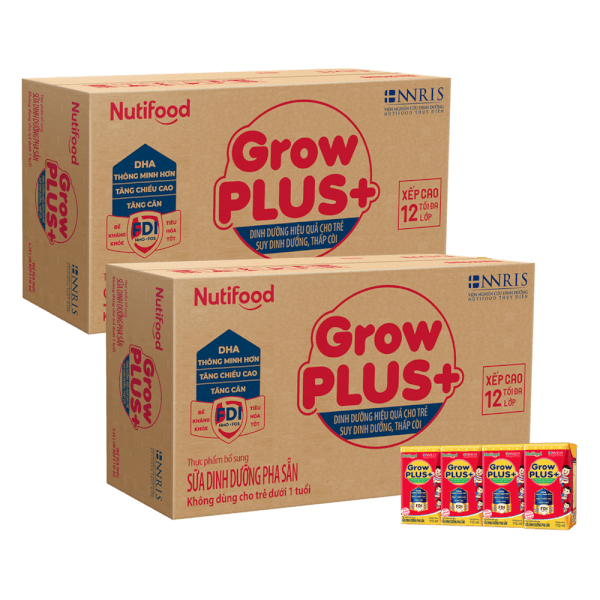 Combo 2 thùng SPDDPS GrowPLUS  Đỏ 110ml (lốc 4 hộp) - Thùng