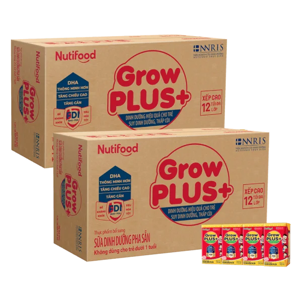 Combo 2 thùng SPDDPS GrowPLUS  Đỏ 110ml (lốc 4 hộp) - Thùng
