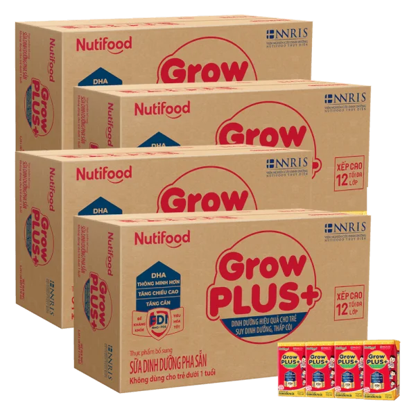 Combo 4 thùng SPDDPS GrowPLUS  Đỏ 110ml (lốc 4 hộp) - Thùng