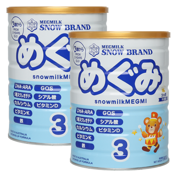 Combo 2 Sản phẩm dinh dưỡng công thức Megmilk Snow Brand Snowmilkmegmi 3 (Dành cho trẻ từ 3 tuổi trở lên) 900g
