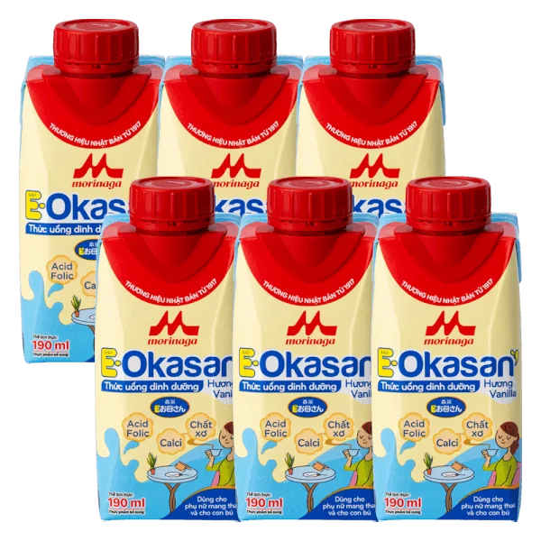 Combo 2 Sữa nước bầu Morinaga hương vani 190ml (lốc 3 hộp)