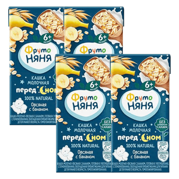 Combo 4 Sữa đêm yến mạch chuối Frutonyanya 200ml