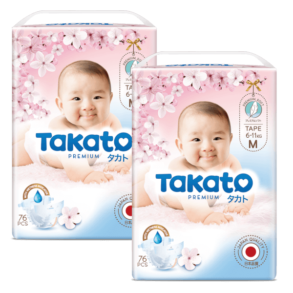 Combo 2 Tã dán Takato siêu mềm mại ( M, 76 miếng)