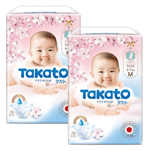 Combo 2 Tã dán Takato siêu mềm mại ( M, 76 miếng)