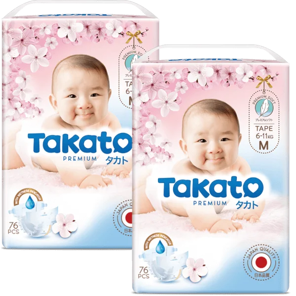 Combo 2 Tã dán Takato siêu mềm mại ( M, 76 miếng)