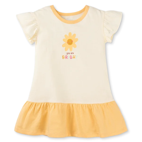 Đầm bé gái Animo Easy LU1025021 (1-4Y,Kem-vàng,TT02)