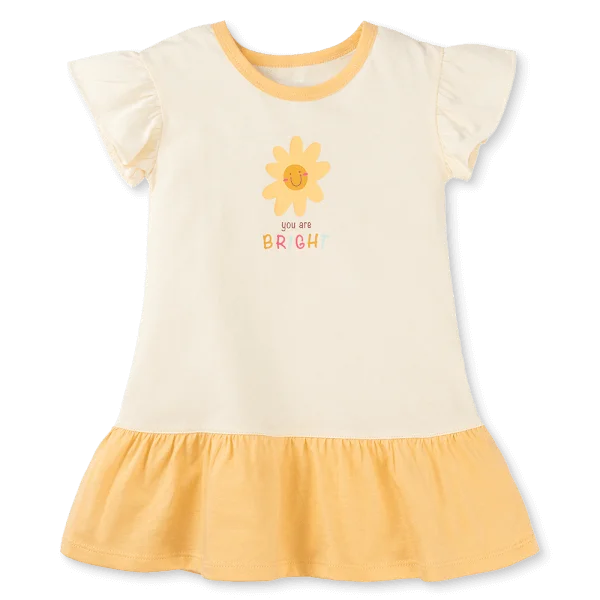 Đầm bé gái Animo Easy LU1025021 (1-4Y,Kem-vàng,TT02)