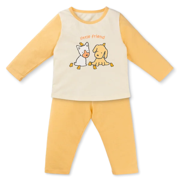 Bộ bé gái dài Animo Easy LU1025020 (1-4Y,Kem-vàng,TT02)