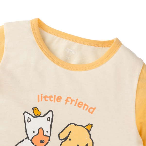 Bộ bé gái dài Animo Easy LU1025020 (1-4Y,Kem-vàng,TT02)