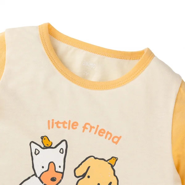 Bộ bé gái dài Animo Easy LU1025020 (1-4Y,Kem-vàng,TT02)