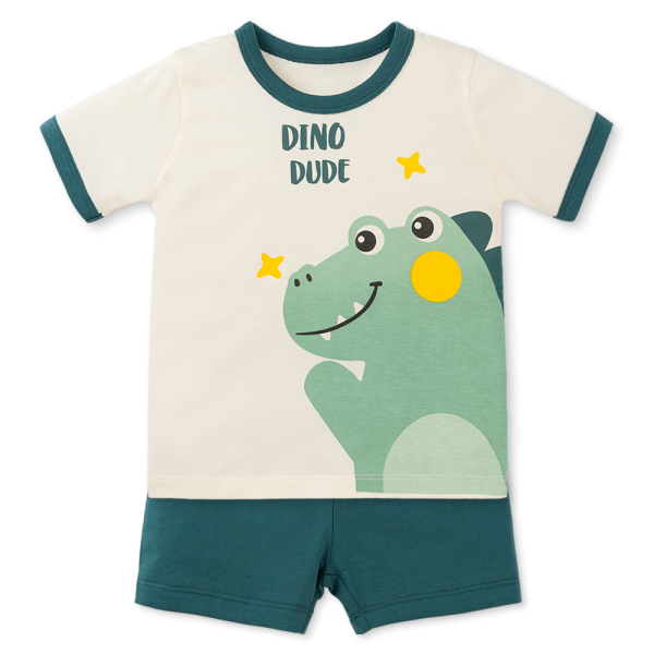 Bộ bé trai ngắn Animo Easy HN1125047 (1-4Y,Kem-lá)