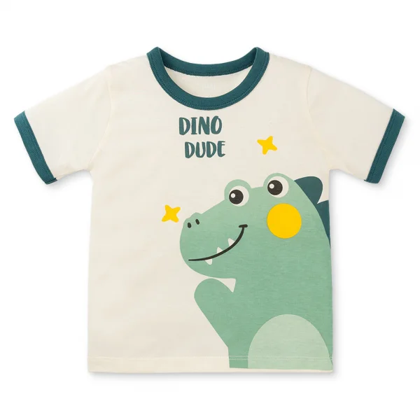 Bộ bé trai ngắn Animo Easy HN1125047 (1-4Y,Kem-lá)