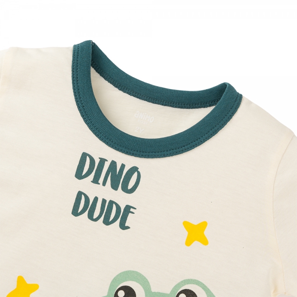 Bộ bé trai ngắn Animo Easy HN1125047 (1-4Y,Kem-lá)