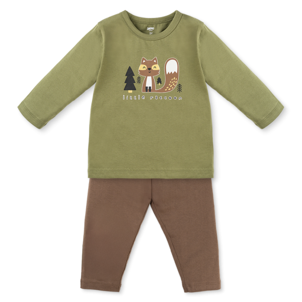 Bộ bé trai dài Animo Easy HN1025010 (1-4Y,Lá-nâu, DD02)