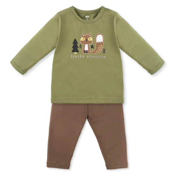 Bộ bé trai dài Animo Easy HN1025010 (1-4Y,Lá-nâu, DD02)