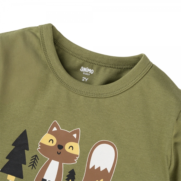 Bộ bé trai dài Animo Easy HN1025010 (1-4Y,Lá-nâu, DD02)