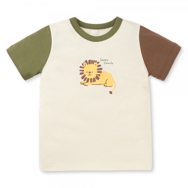 Bộ bé trai ngắn Animo Easy HN1025008 (1-4Y,Kem-lá, NN01)