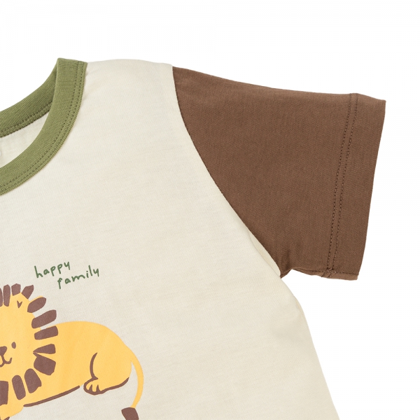 Bộ bé trai ngắn Animo Easy HN1025008 (1-4Y,Kem-lá, NN01)