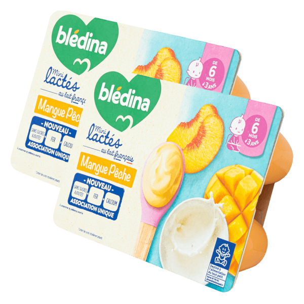 Combo 2 Thực phẩm bổ sung: Sữa chua Blédina mini lactés vị xoài đào