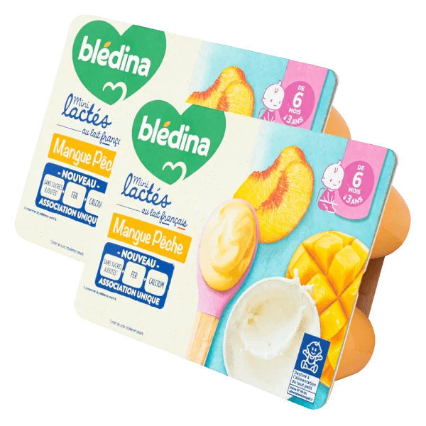 Combo 2 Thực phẩm bổ sung: Sữa chua Blédina mini lactés vị xoài đào